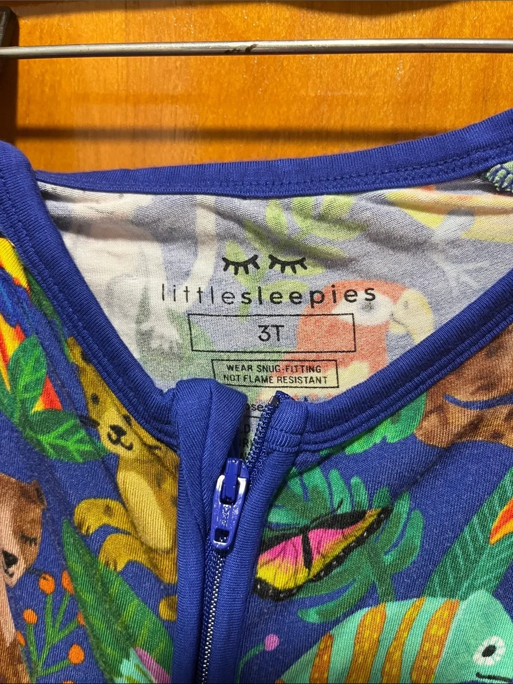 Little Sleepies Blue Tropical Animal Print Shortie Sleeper